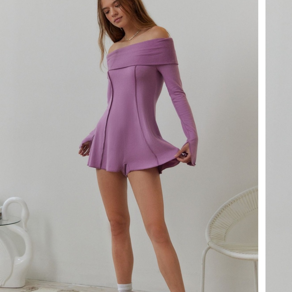 Off-Shoulder Purple romper